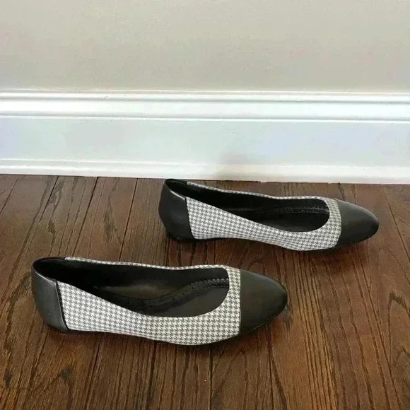 Brooks Brothers “346” Women’s 8 Gray/Brown Houndstooth Flats - NEW IN BOX!! - Picture 7 of 9